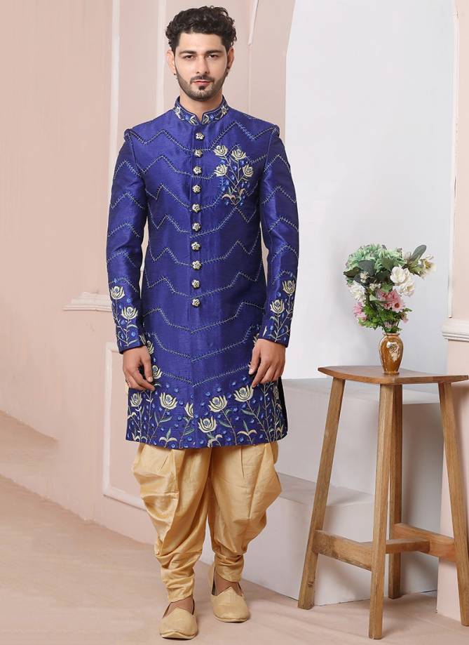 Ethnic Wear Banarasi Silk Wholesale Sherwani Collection